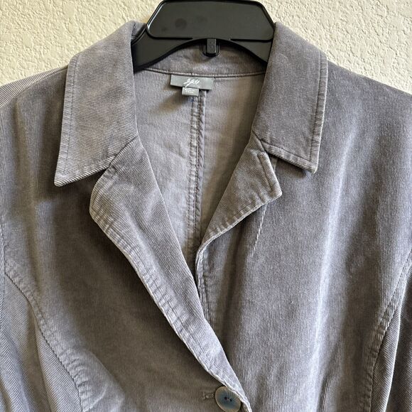 J. Jill Gray Cotton Spandex Corduroy Blazer Jacket Size M Medium Oversized - Picture 5 of 8